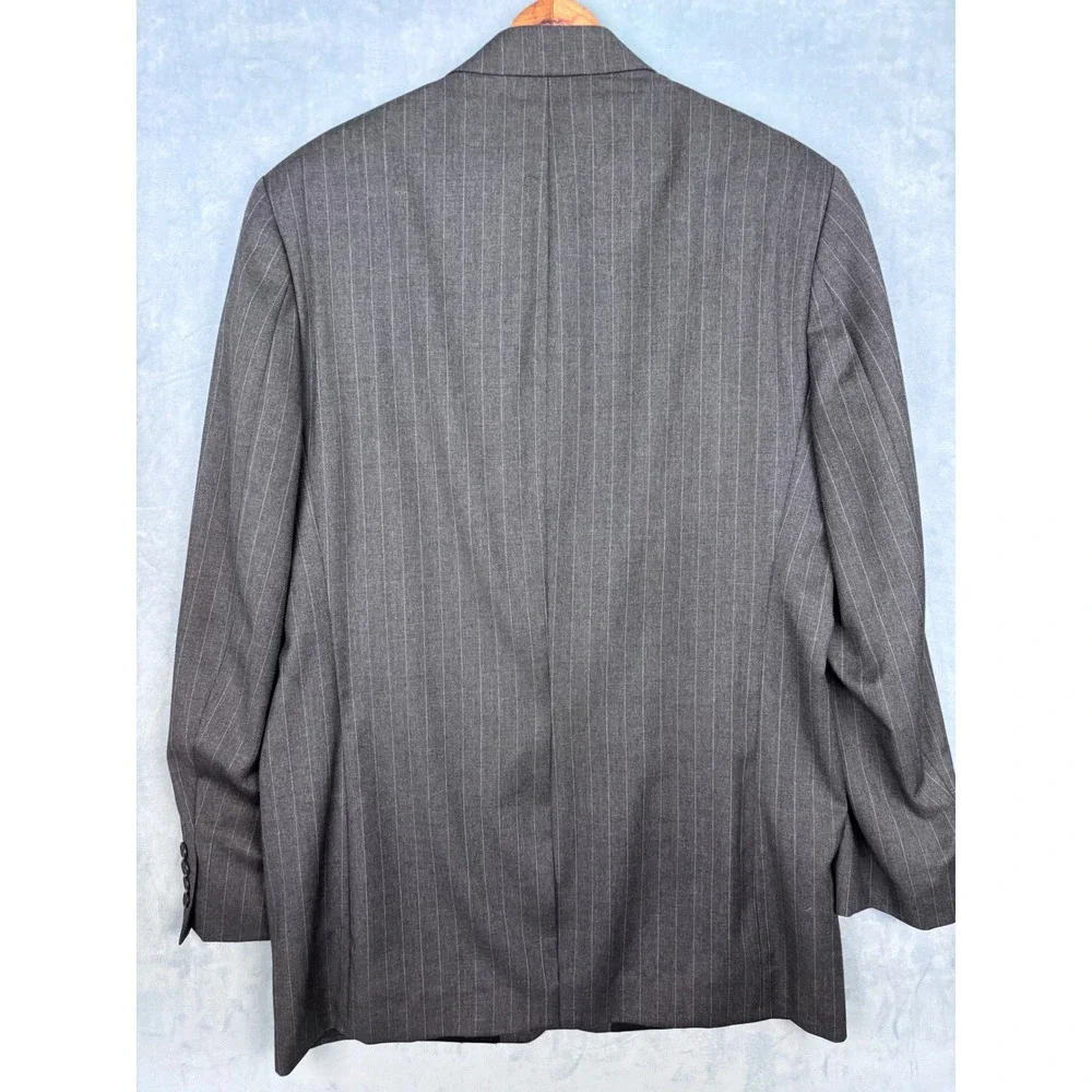 Lauren Ralph Lauren Mens 42L Pinstripe Wool Blazer Gray 2 Button Sport Coat